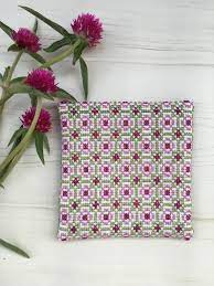 クロスステッチのレトロな連続模様コースター クロスステッチ 図案 手芸 刺繍