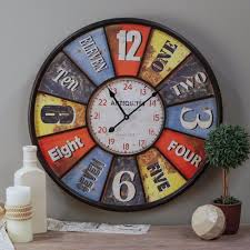Growsun 30inch large wall clock pure metal heavy duty home decor farmhouse living room decoration,sliver. Large Decorative Wall Clocks For Sale Visualhunt