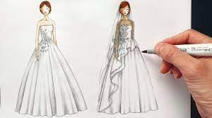 Perhatikan setiap detailnya agar dapat belajar dan praktek secara langsung. Cara Menggambar Desain Baju Pengantin Untuk Pemula How To Draw Wedding Gown Fashion Illustration Youtube