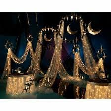 Wedding Venue Outdoor Wedding Glamorous Reception Twinkling Stars And Moon Decor Romantic Night W In 2020 Starry Night Prom Starry Night Wedding Prom Decor