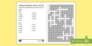 The asl fingerspelling provided here is most commonly used for proper names of people and places; Making Singular Nouns Plural Crossword Teacher Made