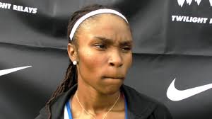 Shayla Noil of Grant won the second section 100 at the 2015 Nike Jesuit  Twilight Relays