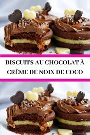 Biscuits Au Chocolat A Creme De Noix De Coco En 2020 Creme Noix De Coco Biscuit Chocolat Gateaux Et Desserts