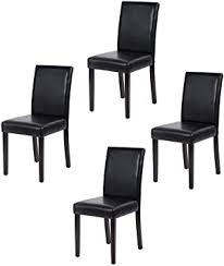 Forget those unsightly folding chairs at your next party; Amazon Com Dining Chairs Dining Room Chairs Parsons Set Of 4 Dining Side Chairs For Home Kitchen Living Room Leather Black Chairs