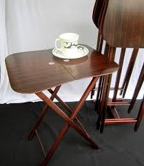 Wood Tv Trays With Stand Mid Century Modern Folding Tables Modern Folding Tables Folding Table Vintage Home Decor
