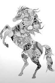 Zentangle Horse Coloriage Cheval Coloriage Animaux