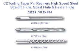 Taper Pin Reamers Sraight Spiral Helical Flute Hss Sizes