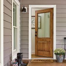 1 Lite 1 Panel Stained Rustic Fiberglass Exterior Door Fiberglass Exterior Doors Rustic Doors Stained Doors