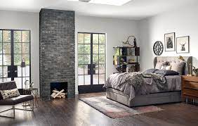 See more ideas about grey walls, brick fireplace, home decor. Moody And Modern Contemporary Bedroom With Dark Brick Fireplace Contemporary Bedroom San Diego By Eldorado Stone Houzz