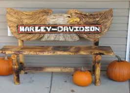 Harley Davidson Furniture One Of A Kind Harley Davidson Wooden Bench Harley Davidson Decor Harley Davidson Wallpaper Harley Davidson