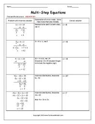 I placed the worksheet on person #1's desk. Solving Multi Step Equations Error Analysis Worksheet By Funsheets4math