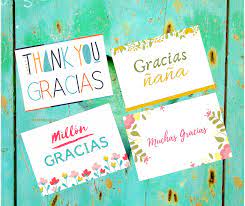 Perfect as wedding thank you cards or gift giving. Giving Thanks And Free Thank You Cards In Spanish Hispanic Mama