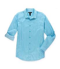 I N C Mens Bright Stripes Button Up Shirt