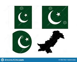 Флаг утверждён 14 августа 1947. Flag Pakistana I Karta Islamskaya Respublika Pakistan Illyustraciya Vektora Illyustracii Naschityvayushej Kartovedenie Zona 135617522