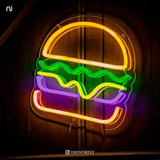 Burger Neon Sign Home Decor Gift Kids Sing Food Neon Etsy Neon Signs Home Neon Signs Custom Neon Lights