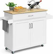 Rolling kitchen island with storage. Buy Rolling Kitchen Island Storage Drawer Sideboard Cabinet Cart Home Breakfast Bar Online In Taiwan 174598348734
