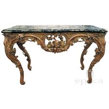 Lowest price of the summer season! A Curvaceous And Finely Carved French Regence Giltwood Console Table With Grape Vine Motif And Sage Green Marble Top Epoca Antiques 20th Century Furnishings San Francisco