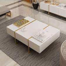 Safavieh minerva coffee table in white. Rectangular Coffee Table White Black Coffee Table With Drawers Table With Storage Gold Metal White Coffee Table Living Room Black Coffee Tables Coffee Table