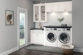 Spot clean the area with circular motions. Cardell Kitchen Cabinets Stubben In White Laundry Room