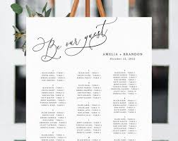 Be Our Guest Wedding Seating Chart Template Table Chart Printable Alphabetical Seating Chart Board Wedding Sign Templett W30