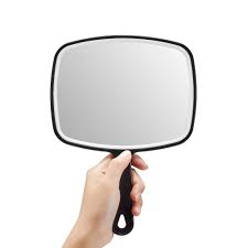 It is a brand new mirror which i have fixed to the. Amazon Com Omiro Hand Mirror Black Handheld Mirror With Handle 6 3 W X 9 6 L Beauty