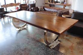 108 Long Dining Table Solid Acacia Slab Smooth Wood Grain Brass Polished Legs Dining Table Long Dining Table Table