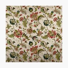 The porcelain color story is exemplified here in bright blue and white with soft green and warm yellow accents. Red Green Jacobean Floral Embroidery Pattern Poster By Bragova Redbubble