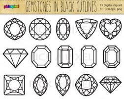 Black And White Gemstone Drawing Black And White Clip Art Of Diamond Necklace Gemstones Diamonds In Black Outlines Digital Clip Art Diamonds Gem Tattoo Gemstones Digital Clip Art