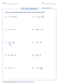 This lesson looks at four examples and the process that can be used to solve equations that contain fractions. Solving One Step Equations With Fractions And Decimals Worksheet Tessshebaylo