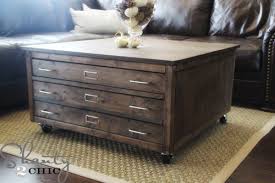 This drawer is accessible from either side of the coffee table. 6 Drawer Library Coffee Table Ana White