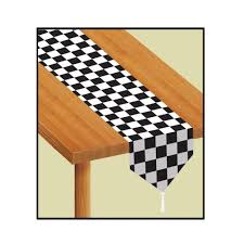 Black And White Checkered Table Runner Printed Checkered Table Runner 11 X 6 Pack Of 12 Nascar Party Decorations Table Runners Printed Table Runner