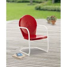 Mainstays Retro C Spring Outdoor Red Rocking Chair Walmart Com Red Rocking Chair Metal Chairs Outdoor Chairs