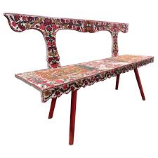 What kind of paint to use on cedar bench? Hand Painted European Bench For Sale At 1stdibs