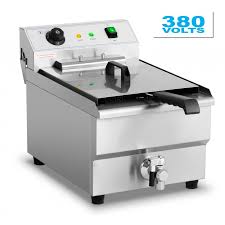 Friteuse Professionnelle Triphase 380 V 16 Litres Avec Vanne De Vidange