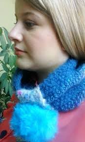 Knitting Pattern PDF, Fluffy Pompom Cowl, Moss Sitch Cowl, Casual Cowl