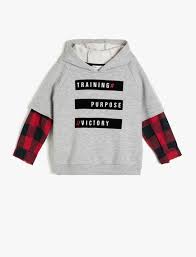 Yazili Baskili Sweatshirt Kids Store Kapusonlu Cocuk Giyim
