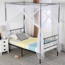 Check spelling or type a new query. Vecelo Metal Canopy Bed Frame Twin Full Queen 3 Options Overstock 32500330 Twin