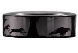 Dogs And Raccoon Tungsten Carbide Ring Hunting Wedding Rings White Gold Diamond Wedding Rings Gold Bridesmaid Jewelry