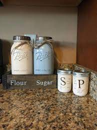 Decorative kitchen canister sets that store, serve and raise the bar for style. Mason Jar Canister Set Mason Jar Canister Storage Canister Storage Flour Sugar Coffee Storage Coffee Container Mason Jars Plastic Mason Jars Mason Jar Bathroom