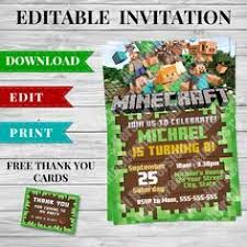 Shop for minecraft party supplies in party & occasions. Printable Minecraft Invitation Pdf Design 2 Minecraft Printables Minecraft Invitations Minecraft Birthday Invitations Minecraft Party Invitations