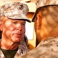 LT. GEN. Henry H. Shelton, commander, 18th Airborne Corps, during President  William Jefferson Clinton's visit to Fort Drum