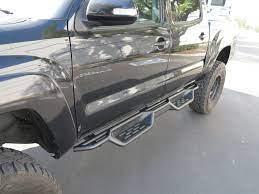 Toyota tacoma running boards, side steps & nerf bars. Nerf Bar Drop Down Style Black Carbon Steel 2005 2018 Toyota Tacoma Double Crew Cab