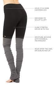 Alo goddess leggings with floral pattern and white ribbed legs. Everything You Need To Know About Our Best Selling Goddess Legging Alo Yoga