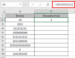 How To Use The Bin2hex Function In Excel