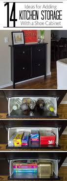 Add Kitchen Storage To A Small Space Using An Ikea Hemnes Shoe Cabinet Click For Photos Of 14 Extra Kitchen Storage Ikea Hemnes Shoe Cabinet Ikea Shoe Cabinet