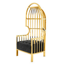 Gold Metal Birdcage Chair Eichholtz Bora Bora Mobilya Koltuklar Dekor