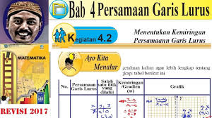 Kunci jawaban uji kompetensi 3 bab relasi dan fungsi matematika kelas 8 k13 semester 1 oleh ariya wb posting komentar uji kompetensi 3 merupakan bagian akhir dari bab. Persamaan Garis Lurus Matematika Kelas 8 Bse K13 Rev 2017 Bab 4 2 Menentukan Gradien Garis Lur Youtube