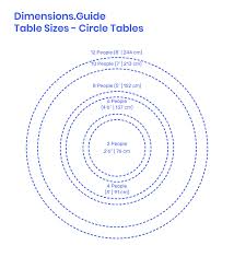 Circle Tables Size Diagram Circular Dining Table Dining Table Sizes Circular Table