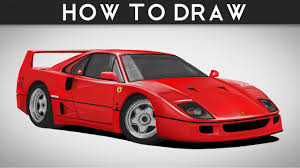 The racing spirit embraces the younger generation with items designed for all ages. How To Draw A Ferrari F40 Step By Step Car Drawing Tutorial