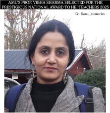Aligarh Muslim University Professor Vibha Sharma Wins Prestigious National  Award